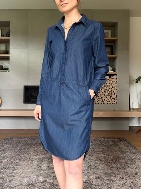Part two 100% Cotto. Women's Indigo Denim Shirt Dress 36 or small
